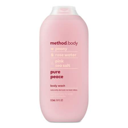 Method Womens Body Wash, Peony/Rose Water/Pink Sea Salt, 18 oz, 6/Carton (01855)