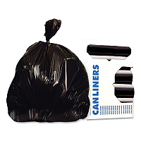 Reprocessed Resin Can Liners, 33 gal, 2 mil, 33" x 39", Black, 100/Carton (X6639QK)