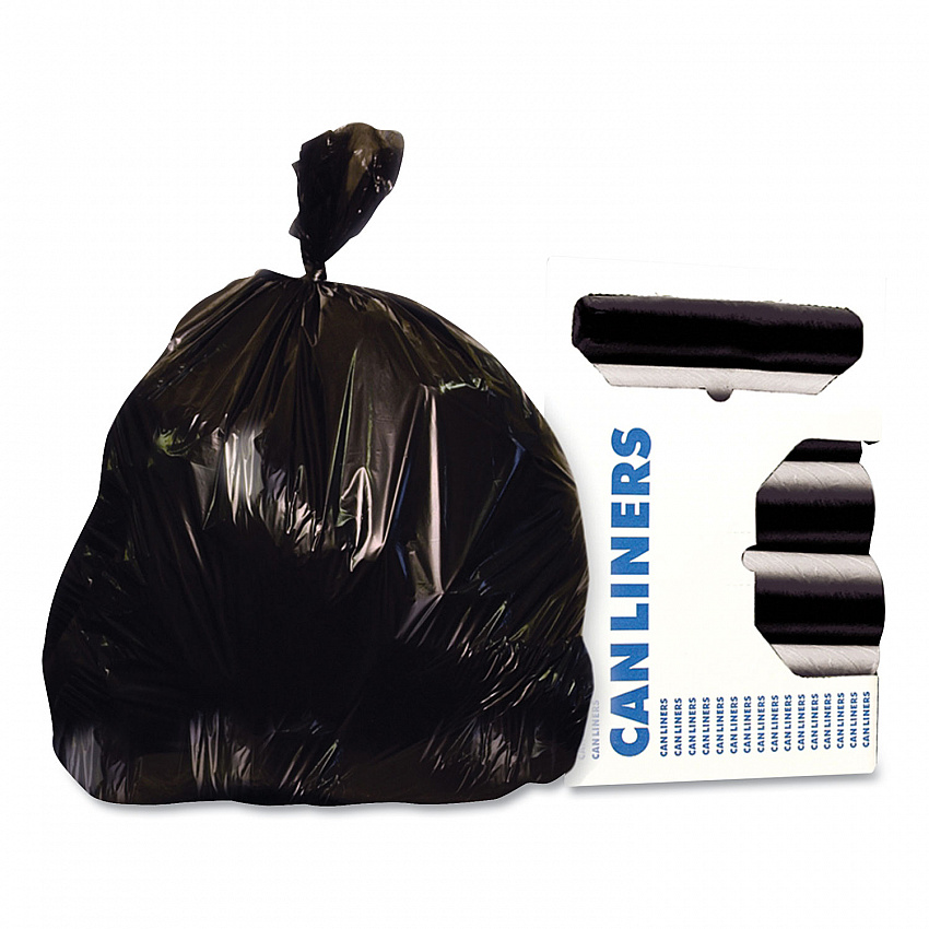 Linear Low-Density Can Liners, 30 gal, 0.9 mil, 30" x 36", Black, 200/Carton (H6036TK)