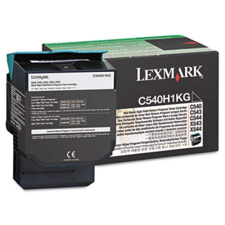 Lexmark C540H1KG Return Program High-Yield Toner, 2,500 Page-Yield, Black