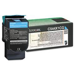 Lexmark C544X1CG Return Program Extra High-Yield Toner, 4,000 Page-Yield, Cyan