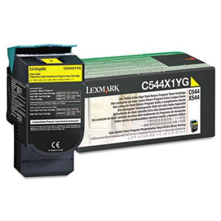 Lexmark C544X1YG Return Program Extra High-Yield Toner, 4,000 Page-Yield, Yellow