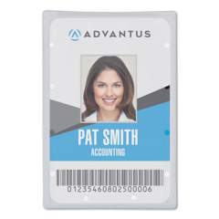 Advantus ID Card Holder, Vertical, 2.31 x 3.69, Frosted Transparent, 25/Pack (97100)