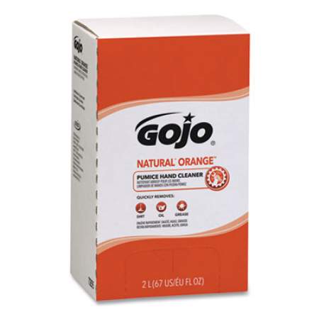 GOJO NATURAL ORANGE Pumice Hand Cleaner Refill, Citrus Scent, 2,000mL, 4/Carton (7255)