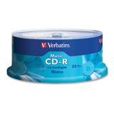 Verbatim CD-R Music Recordable Disc, 700 MB/80 min, 40x, Spindle, Silver, 25/Pack (96155)