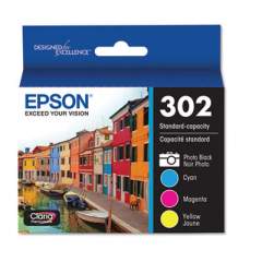 Epson T302520-S (T302) Claria Ink, Cyan/Magenta/Photo Black/Yellow