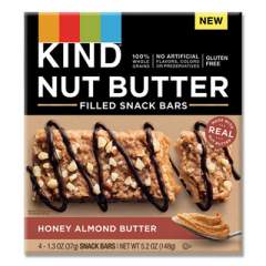 KIND Nut Butter Filled Snack Bars, Honey Almond Butter, 1.3 oz, 4/Pack (26289)