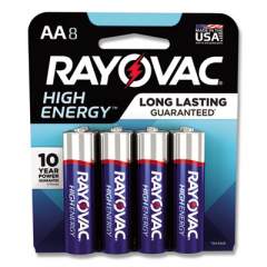 Rayovac High Energy Premium Alkaline AA Batteries, 8/Pack (8158K)
