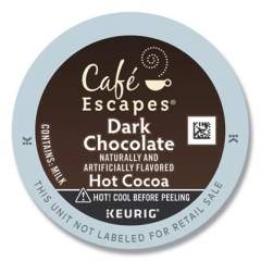 Cafe Escapes Dark Chocolate Hot Cocoa K-Cups, 24/Box, 4 Box/Carton (6802CT)