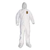 KleenGuard A30 Elastic Back And Cuff Hooded/boots Coveralls, White, Large, 25/carton (46123)
