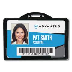 Advantus Horizontal ID Card Holders, 3.68 x 2.38, Black, 25/Pack (75656)