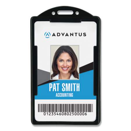 Advantus Vertical ID Card Holders, 2.38 x 3.68, Black, 25/Pack (75657)
