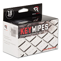 KeyWipes Keyboard Wet Wipes, 6.88 x 5, Unscented, 18/Box (RR1233)