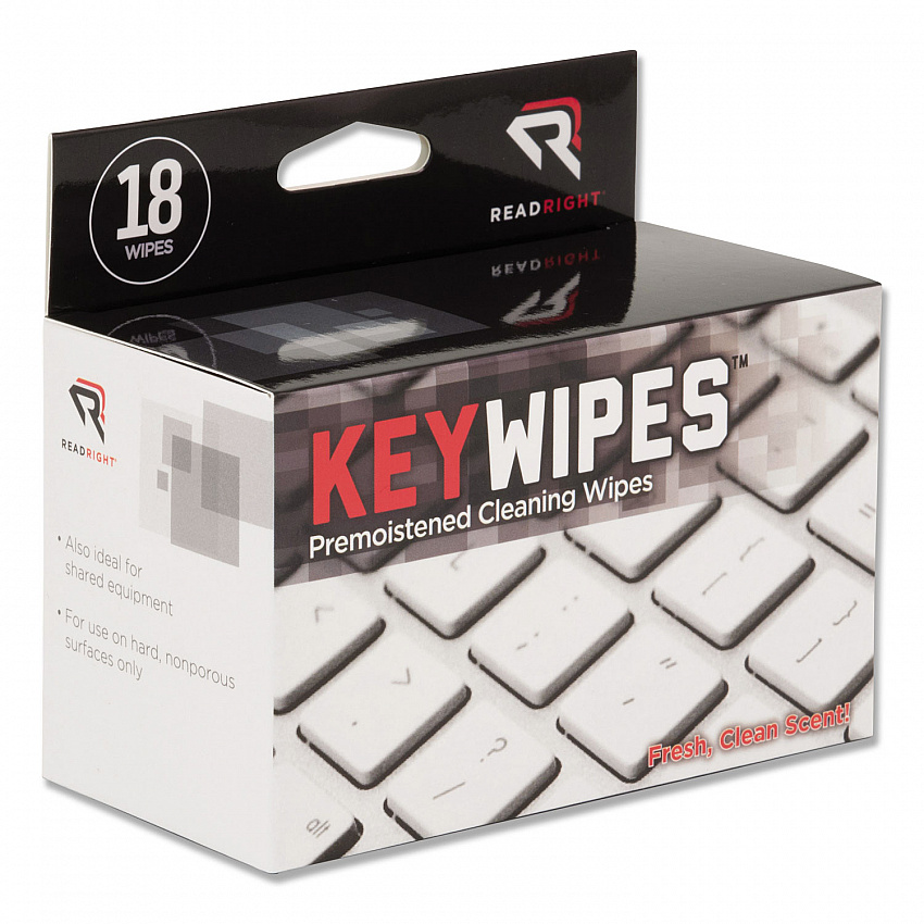 KeyWipes Keyboard Wet Wipes, 6.88 x 5, Unscented, 18/Box (RR1233)