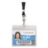 Advantus Resealable ID Badge Holder, Lanyard, Horizontal, 4.13 x 3.75, Frosted, 20/Pack (91132)