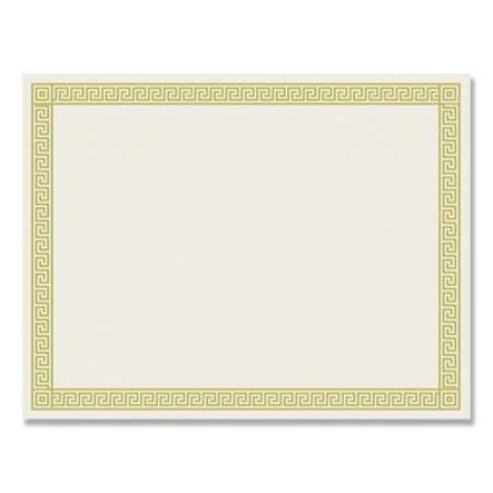 Great Papers! Foil Border Certificates, 8.5 x 11, Ivory/Gold with Channel Gold Border, 12/Pack (963070)