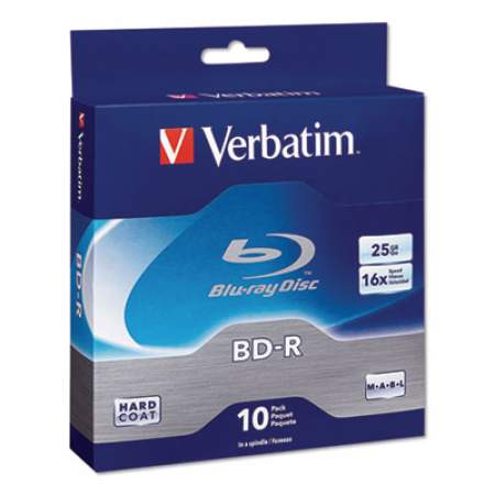 Verbatim BD-R Blu-Ray Disc, 25 GB, 16x, White, 10/Pack (97238)