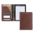 Samsill Contrast Stitch Leather Padfolio, 6 1/4w x 8 3/4h, Open Style, Brown (71736)
