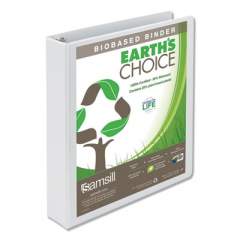 Samsill Earth's Choice Biobased Round Ring View Binder, 3 Rings, 1.5" Capacity, 11 x 8.5, White (18957)