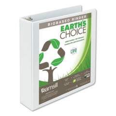 Samsill Earth's Choice Biobased Round Ring View Binder, 3 Rings, 2" Capacity, 11 x 8.5, White (18967)