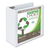 Samsill Earth's Choice Biobased Round Ring View Binder, 3 Rings, 5" Capacity, 11 x 8.5, White (18907)