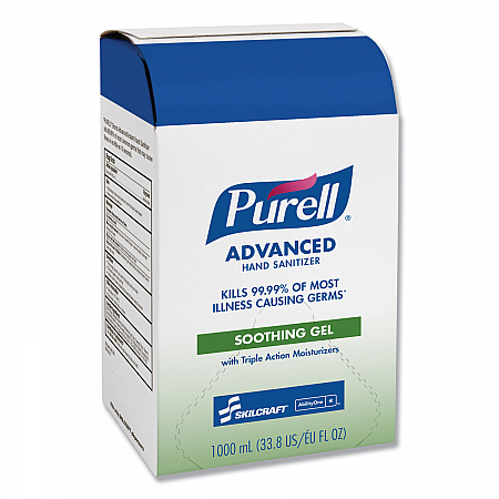 8520015223888, SKILCRAFT PURELL Gel Hand Sanitizer with Aloe, 1,000 mL Pouch, 8/Carton (5223888)