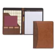 Samsill Two-Tone Padfolio with Spine Accent, 10 3/5w x 14 1/4h, Polyurethane, Tan/Brown (71656)