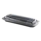 Anchor Packaging MicroRaves Rib Container with Vented Anti-Fog Lids, Full Slab, 30 oz, 16.38 x 6.76 x 2.45, Black/Clear, 100/Carton (4402000)