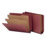 Universal Red Pressboard End Tab Classification Folders, 2 Dividers, Letter Size, Red, 10/Box (10315)