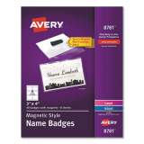 Avery Magnetic Style Name Badge Kit, Horizontal, 4" x 3", White, 48/Pack (8781)