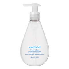 Method Gel Hand Wash, Fragrance-Free, 12 oz Pump Bottle, 6/Carton (01943)