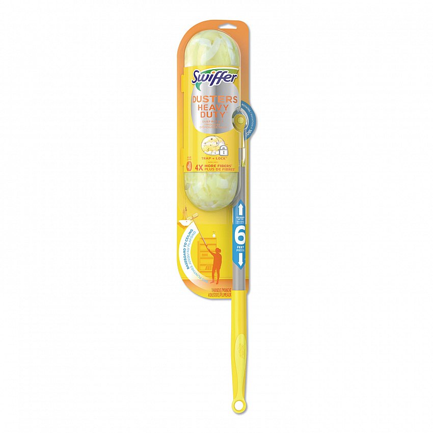 Heavy Duty Dusters with Super Extender Handle, 6 ft Handle, 1 Handle/4 Dusters, 4/Carton (77326)
