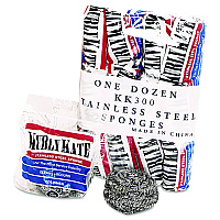 Stainless Steel Scrubbers, Medium, 3.5 x 3.5, Steel Gray, 12/Pack, 12 Packs/Carton (300)
