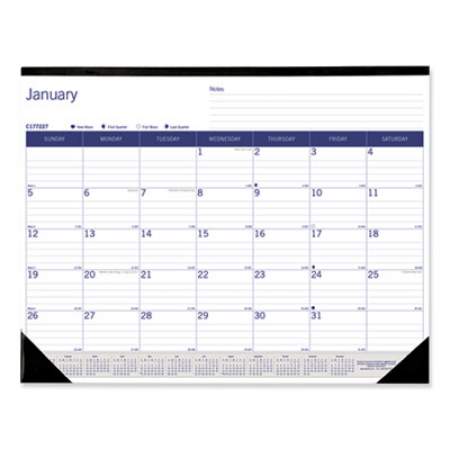 Blueline DuraGlobe Monthly Desk Pad Calendar, 22 x 17, White/Blue/Gray Sheets, Black Binding/Corners,12-Month (Jan to Dec): 2022 (C177227)