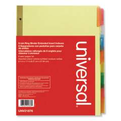 Universal Deluxe Extended Insertable Tab Indexes, 8-Tab, 11 x 8.5, Buff, 6 Sets (21876)