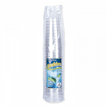 Comet Plastic Tumblers, Tall, 12 oz, Clear, 500/Carton (PGT12)