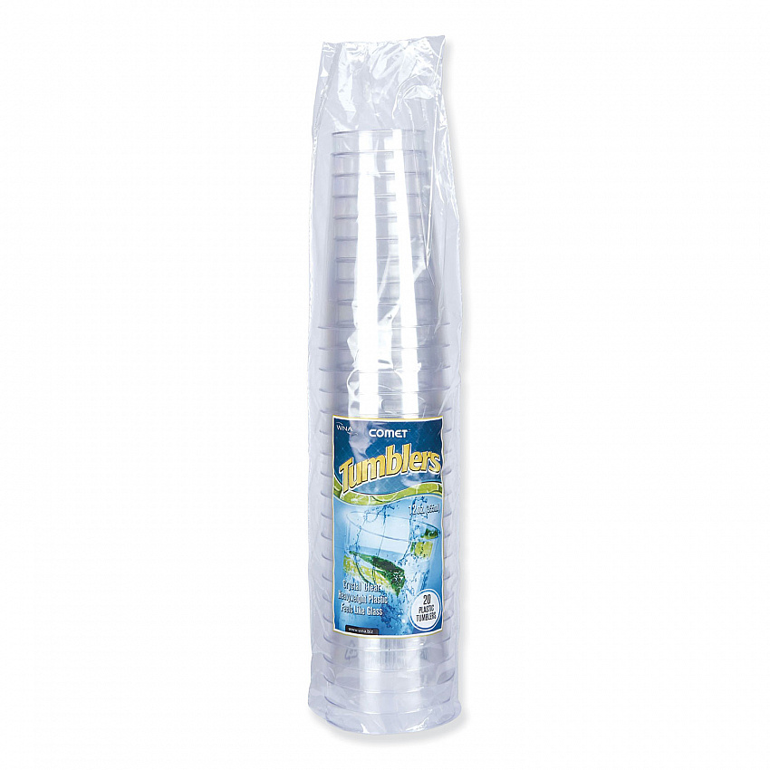 Comet Plastic Tumblers, Tall, 12 oz, Clear, 500/Carton (PGT12)