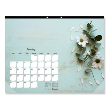 Blueline Romantic Monthly Desk Pad Calendar, Floral Photography, 17.75 x 10.88, Black Binding, Clear Corners, 12-Month (Jan-Dec): 2022 (C195112)