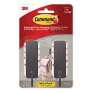 Command Decorative Hooks, Medium, Matte Black, 2 Hook and 4 Strips/Pack (17034MB2ES)