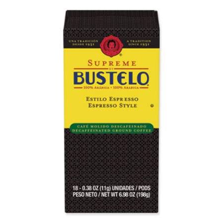 Cafe Bustelo Espresso Style Decaf Coffee Pods, 18/Box, 6 Boxes/Carton (11545)