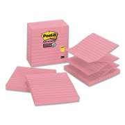 Post-it Pop-up Notes Super Sticky Pop-up Notes Refill, Lined, 4 x 4, Neon Pink, 90-Sheet, 5/Pack (R440NPSS)