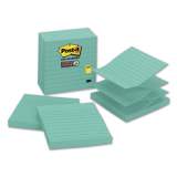 Post-it Pop-up Notes Super Sticky Pop-up Notes Refill, Lined, 4 x 4, Aqua Wave, 90-Sheet, 5/Pack (R440WASS)