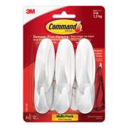 Command Designer Hooks, Plastic, White, 3 lb Cap, 6 Hooks and 12 Strips/Pack (170816ES)