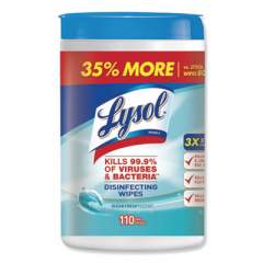 LYSOL Disinfecting Wipes, 7 x 7.25, Ocean Fresh, 110 Wipes/Canister, 6 Canisters/Carton (93010CT)