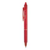 Pilot FriXion Clicker Erasable Gel Pen, Retractable, Bold 1 mm, Red Ink, Red Barrel, Dozen (11396)