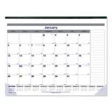Blueline Net Zero Carbon Monthly Desk Pad Calendar, 22 x 17, White/Gray/Blue Sheets, Black Binding, 12-Month (Jan to Dec): 2022 (C177847)