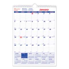 Brownline Twin-Wirebound Wall Calendar, One Month per Page, 8 x 11, White Sheets, 12-Month (Jan to Dec): 2022 (C171101)