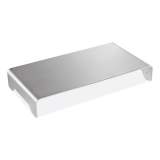 Innovera Slim Aluminum Monitor Riser, 15.75" x 8.25" x 2.5", Silver, Supports 22 lbs (55015)