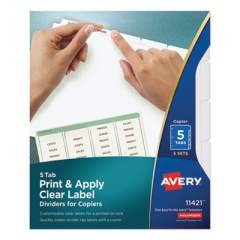 Avery Print and Apply Index Maker Clear Label Dividers, Copiers, 5-Tab, Letter, 5 Sets (11421)