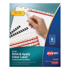 Avery Print and Apply Index Maker Clear Label Unpunched Dividers, 8-Tab, Ltr, 25 Sets (11444)